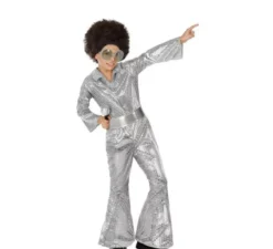 costume d'argento della discoteca per i ragazzi