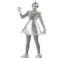 Costume da robot antico argento per donna