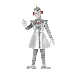 Costume da robot antico argento per ragazza