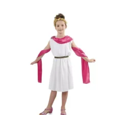 Costume da Romana bianco e rosa per bambina