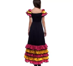 Costume da Rumbera brasiliana nera con balze per donna