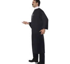 Costume da sacerdote cattolico nero per uomo