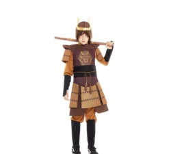 Costume da samurai leggendario giapponese marrone per bambino