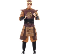 Costume da samurai leggendario giapponese marrone per uomo