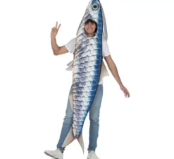 Costume da sardina intera con pinne per adulto