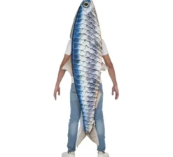 Costume da sardina intera con pinne per adulto