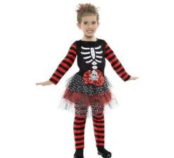 Costume da Scheletro a righe per bambina