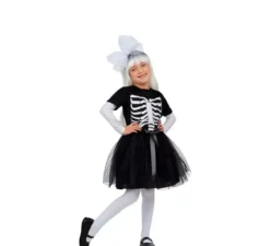 Costume da scheletro con tutù nero per ragazze
