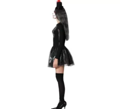 Costume da scheletro di teschi glitterati per donna