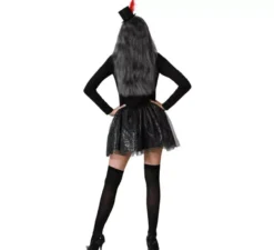 Costume da scheletro di teschi glitterati per donna