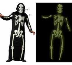 Costume da scheletro fosforescente per adulti