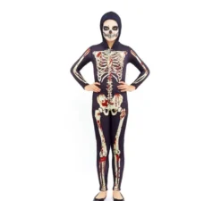 Costume da scheletro insanguinato per bambini e adolescenti