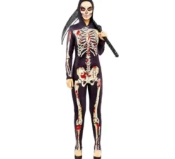 Costume da scheletro insanguinato per donna