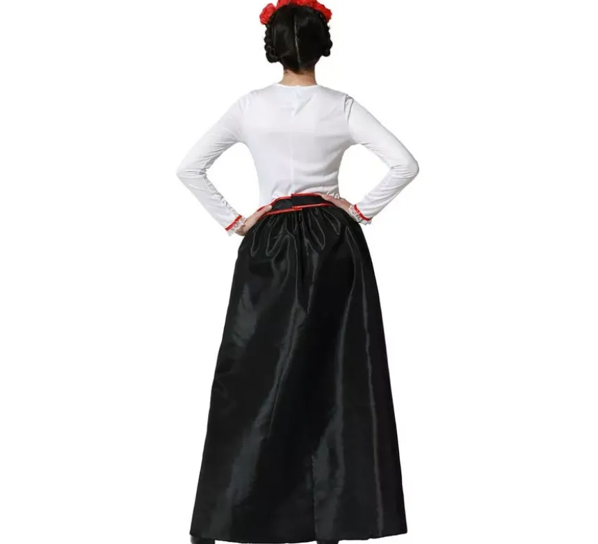 Costume da scheletro messicano di Catrina Rosas per donna
