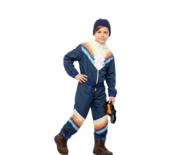 Costume da sciatore blu con cintura per bambino