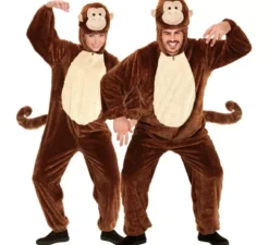 Costume da scimmia di peluche morbido per adulto