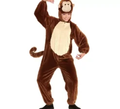Costume da scimmia di peluche morbido per adulto