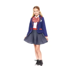 Costume da scolaretta moderna blu per bambina