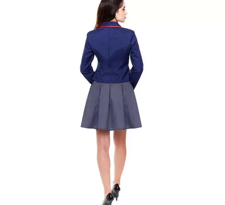 Costume da scolaretta moderna blu per donna