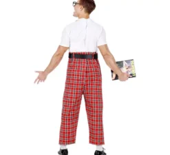 Costume da scolaro matricola nerd da uomo con occhiali