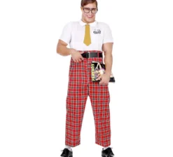 Costume da scolaro matricola nerd da uomo con occhiali