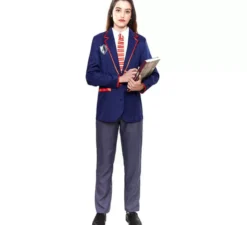 Costume da scolaro moderno blu per uomo