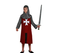 Costume da scudiero medievale bordeaux per bambino