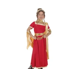 Costume da senatore romano rosso e oro per bambina