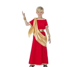 Costume da senatore romano rosso e oro per bambino