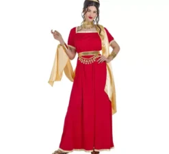 Costume da senatore romano rosso e oro per donna