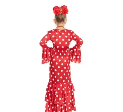Costume da Sevillana rosso a pois bianchi per bambina