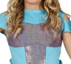 Costume da sirena coda lunga blu per bambina