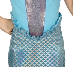 Costume da sirena coda lunga blu per bambina