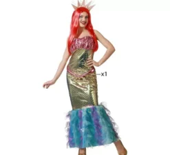 Costume da sirena multicolore per donna