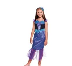 Costume da sirenetta lilla scuro per bambina