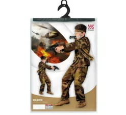 Costume da soldato mimetico marrone per bambini e ragazzi