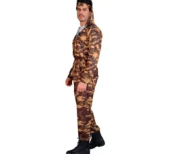 Costume da soldato mimetico marrone per uomo