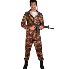 Costume da soldato mimetico marrone per uomo