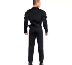Costume da soldato SWAT muscoloso nero per uomo
