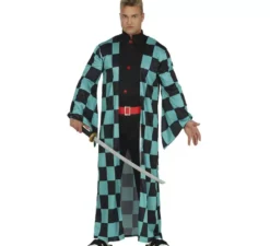 Costume da spadaccino anime Demon Slayer per uomo