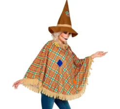 Costume da Spaventapasseri o Poncho con Cappello per adulto