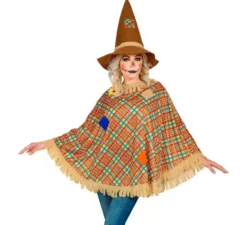 Costume da Spaventapasseri o Poncho con Cappello per adulto