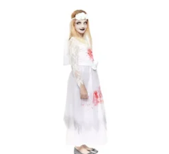 Costume da sposa cadavere insanguinata per bambina
