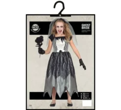 Costume da sposa fantasma in bianco e nero per ragazza
