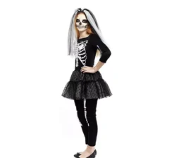Costume da sposa scheletro per bambina