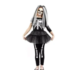 Costume da sposa scheletro per bambina