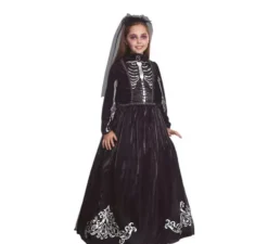 Costume da sposa scheletro per bambina