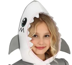 Costume da squalo grigio con gonna in tulle per bambina