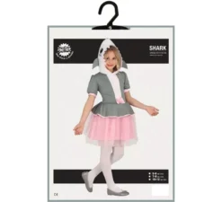 Costume da squalo grigio con gonna in tulle per bambina