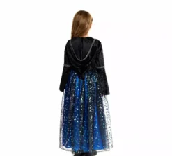 Costume da strega blu con stelle per bambine